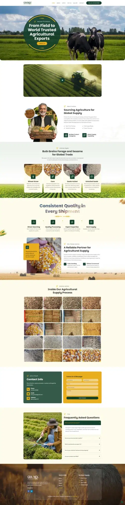 Grainex – B2B Agricultural & Grain Trade Website Design by Next Nova Technologies