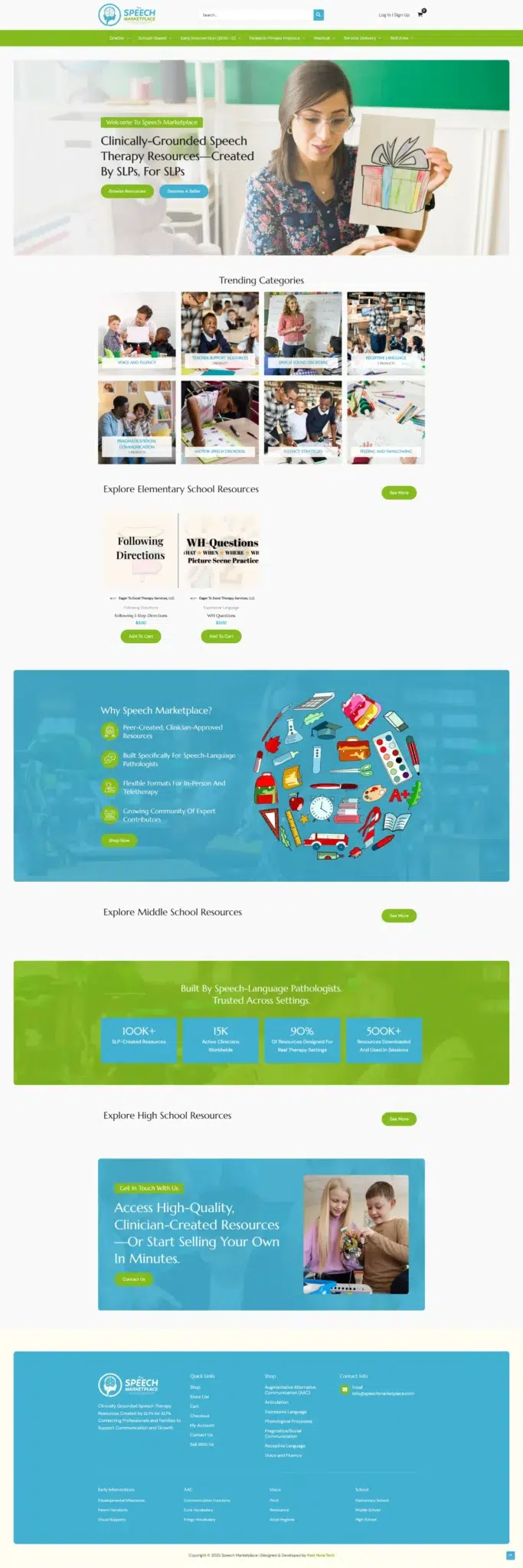 Speech Marketplace – Speech Therapy & Healthcare Marketplace Website Design by Next Nova Technologies