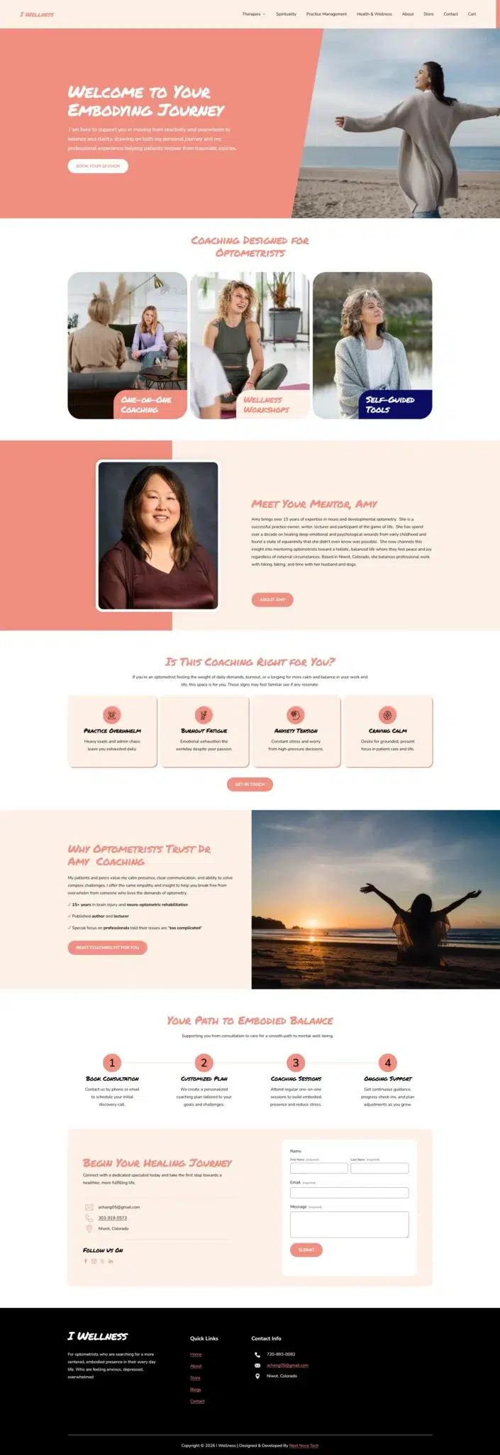 i Wellness (Dr. Amy Chang) – Integrative Health & Wellness Website Design by Next Nova Technologies