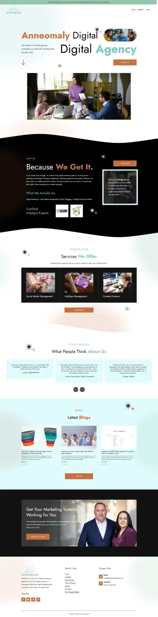 Anneomaly Digital website