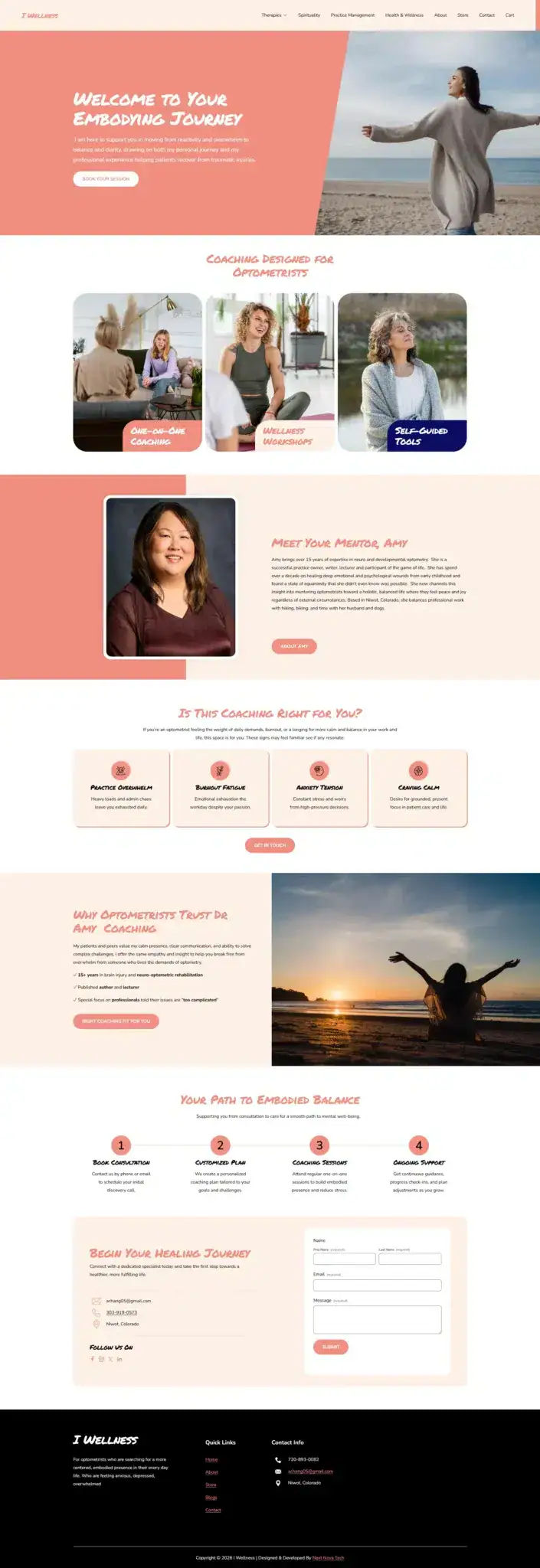 I Wellness website, full page