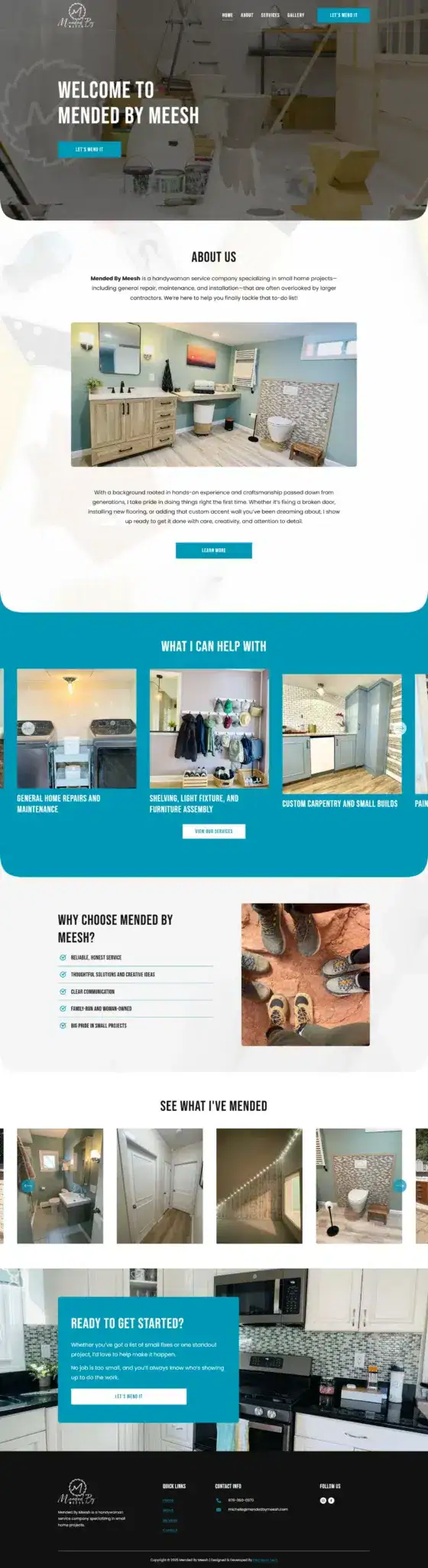 Mended By Meesh website