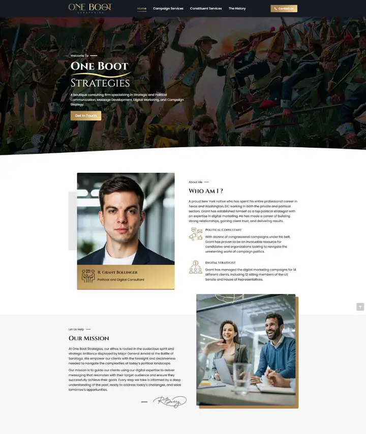 One Boot Strategies website