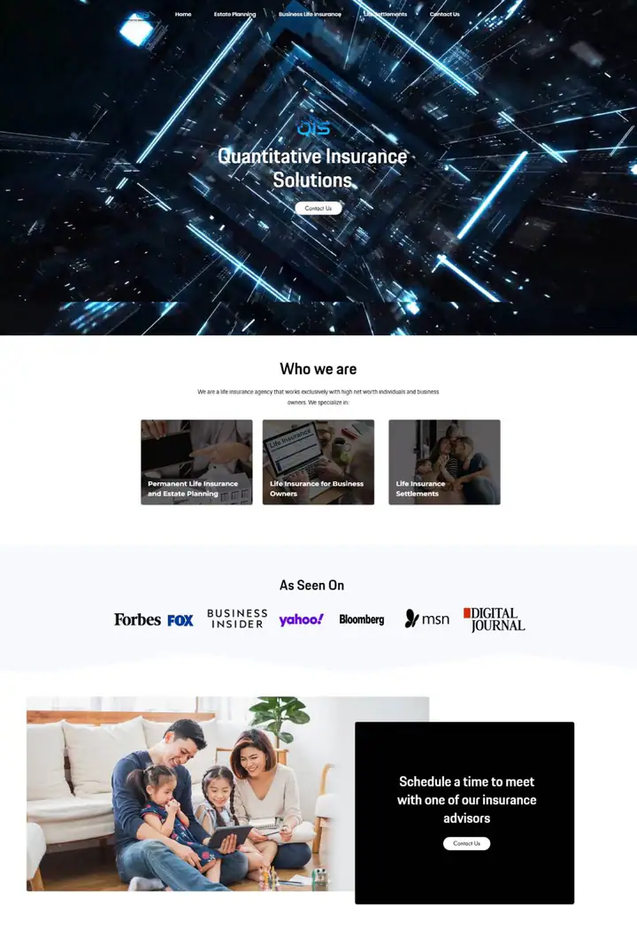 Quantitative Insurance Solutions website