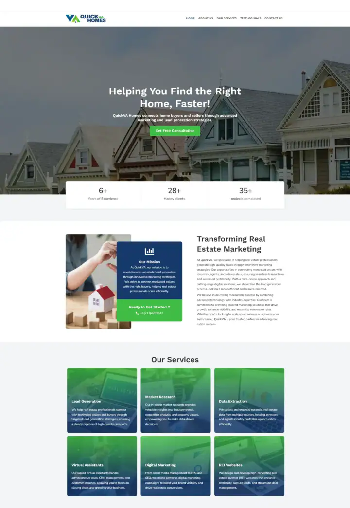 Quick Va Home website