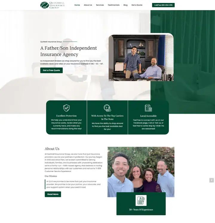 Quintrell Insurance Group website